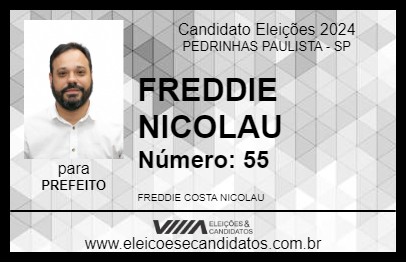 Candidato FREDDIE NICOLAU 2024 - PEDRINHAS PAULISTA - Eleições