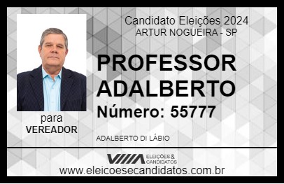 Candidato PROFESSOR ADALBERTO 2024 - ARTUR NOGUEIRA - Eleições