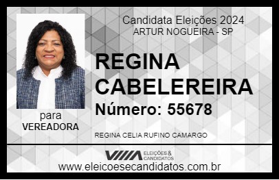 Candidato REGINA CABELEREIRA 2024 - ARTUR NOGUEIRA - Eleições