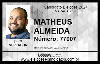 Candidato MATHEUS ALMEIDA 2024 - MARACAÍ - Eleições