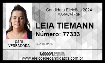 Candidato LEIA TIEMANN 2024 - MARACAÍ - Eleições