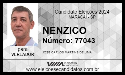 Candidato NENZICO 2024 - MARACAÍ - Eleições