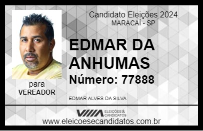 Candidato EDMAR DA ANHUMAS 2024 - MARACAÍ - Eleições