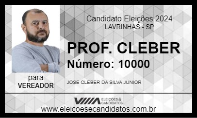 Candidato PROF. CLEBER 2024 - LAVRINHAS - Eleições