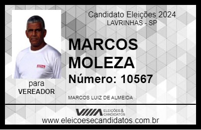 Candidato MARCOS MOLEZA 2024 - LAVRINHAS - Eleições