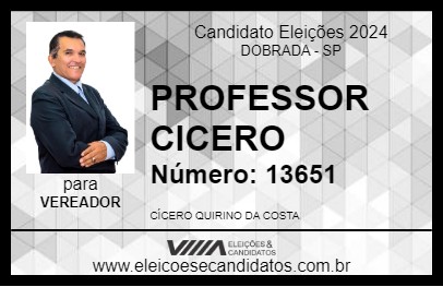 Candidato PROFESSOR CICERO 2024 - DOBRADA - Eleições