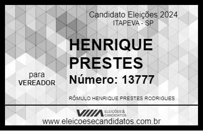 Candidato HENRIQUE PRESTES 2024 - ITAPEVA - Eleições