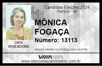 Candidato MÔNICA FOGAÇA 2024 - ITAPEVA - Eleições