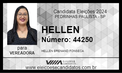 Candidato HELLEN 2024 - PEDRINHAS PAULISTA - Eleições