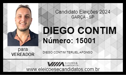 Candidato DIEGO CONTIM 2024 - GARÇA - Eleições