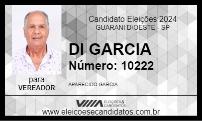 Candidato DI GARCIA 2024 - GUARANI D\OESTE - Eleições