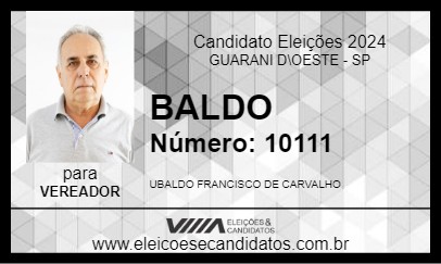 Candidato BALDO 2024 - GUARANI D\OESTE - Eleições