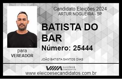 Candidato BATISTA DO BAR 2024 - ARTUR NOGUEIRA - Eleições