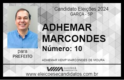 Candidato ADHEMAR MARCONDES 2024 - GARÇA - Eleições