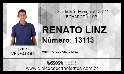 Candidato RENATO LINZ 2024 - ECHAPORÃ - Eleições