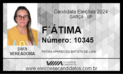 Candidato FÁTIMA 2024 - GARÇA - Eleições