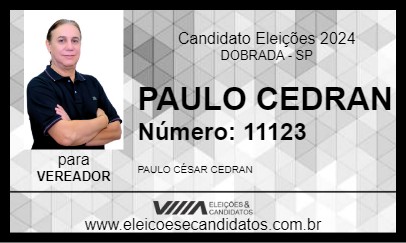 Candidato PAULO CEDRAN 2024 - DOBRADA - Eleições