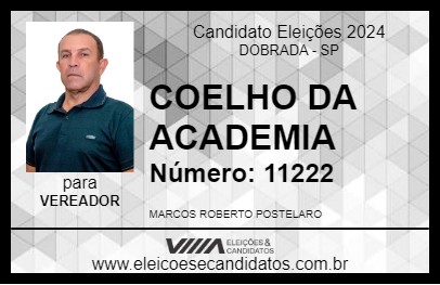 Candidato COELHO DA ACADEMIA 2024 - DOBRADA - Eleições