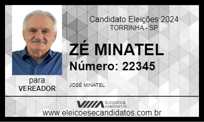 Candidato ZÉ MINATEL 2024 - TORRINHA - Eleições