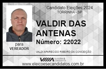 Candidato VALDIR DAS ANTENAS 2024 - TORRINHA - Eleições