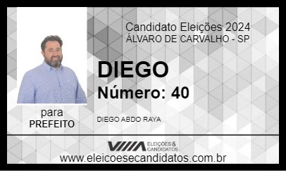 Candidato DIEGO  2024 - ÁLVARO DE CARVALHO - Eleições