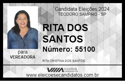 Candidato RITA DOS SANTOS 2024 - TEODORO SAMPAIO - Eleições