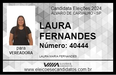 Candidato LAURA FERNANDES 2024 - ÁLVARO DE CARVALHO - Eleições