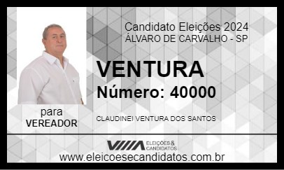 Candidato VENTURA 2024 - ÁLVARO DE CARVALHO - Eleições