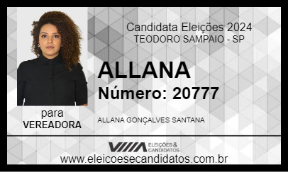 Candidato ALLANA 2024 - TEODORO SAMPAIO - Eleições