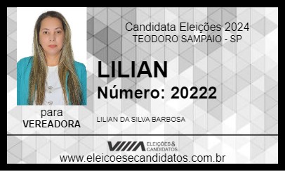 Candidato LILIAN 2024 - TEODORO SAMPAIO - Eleições