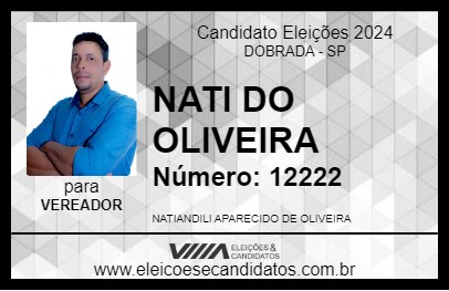 Candidato NATI DO OLIVEIRA 2024 - DOBRADA - Eleições