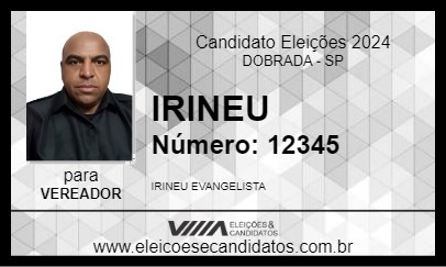 Candidato IRINEU 2024 - DOBRADA - Eleições