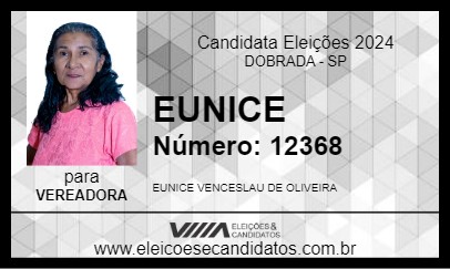 Candidato EUNICE 2024 - DOBRADA - Eleições