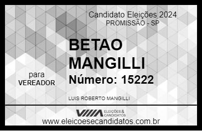 Candidato BETAO MANGILLI 2024 - PROMISSÃO - Eleições