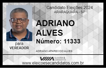 Candidato ADRIANO ALVES 2024 - ARARAQUARA - Eleições