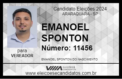 Candidato EMANOEL SPONTON 2024 - ARARAQUARA - Eleições