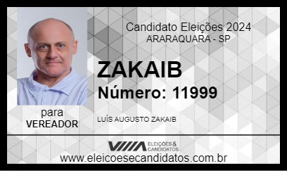 Candidato ZAKAIB 2024 - ARARAQUARA - Eleições