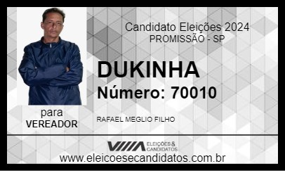 Candidato DUKINHA 2024 - PROMISSÃO - Eleições