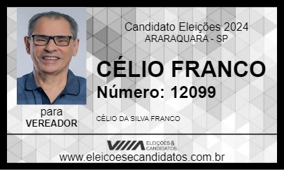 Candidato CÉLIO FRANCO 2024 - ARARAQUARA - Eleições