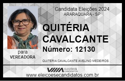 Candidato QUITÉRIA CAVALCANTE 2024 - ARARAQUARA - Eleições