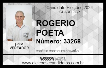 Candidato ROGERIO POETA 2024 - GUAREÍ - Eleições