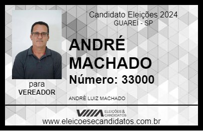 Candidato ANDRÉ MACHADO 2024 - GUAREÍ - Eleições