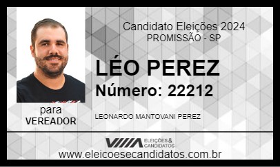 Candidato LÉO PEREZ 2024 - PROMISSÃO - Eleições