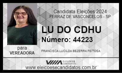 Candidato LU DO POVÃO 2024 - FERRAZ DE VASCONCELOS - Eleições