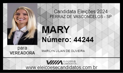 Candidato MARY 2024 - FERRAZ DE VASCONCELOS - Eleições