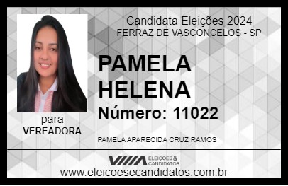 Candidato PAMELA HELENA 2024 - FERRAZ DE VASCONCELOS - Eleições