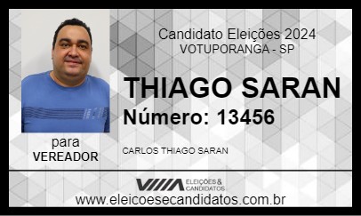 Candidato THIAGO SARAN 2024 - VOTUPORANGA - Eleições