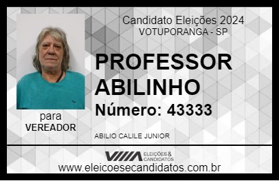 Candidato PROFESSOR ABILINHO 2024 - VOTUPORANGA - Eleições