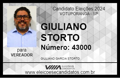 Candidato GIULIANO STORTO 2024 - VOTUPORANGA - Eleições