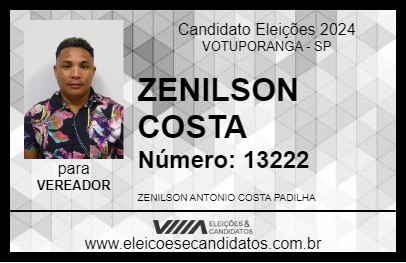 Candidato ZENILSON COSTA 2024 - VOTUPORANGA - Eleições